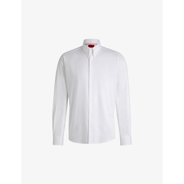  Hugo Pin-detail long-sleeved stretch-cotton shirt