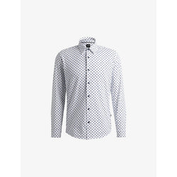  Boss Graphic-print slim-fit cotton-blend shirt