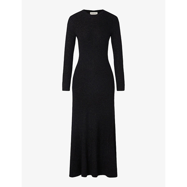 Malina Fellie cut-out long-sleeve knitted maxi dress | MALINA