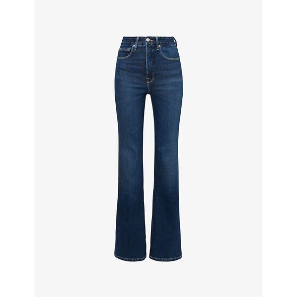 Good American Good Classic bootcut high-rise stretch-denim jeans