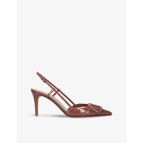 Valentino Garavani VLOGO 80 pointed-toe leather slingback courts | VALENTINO GARAVANI