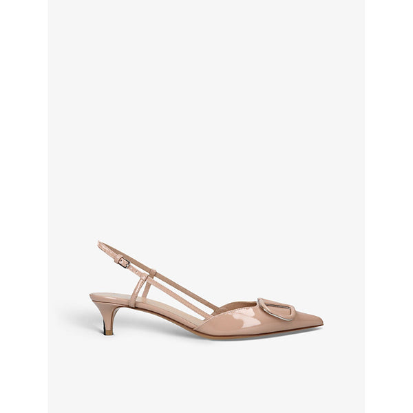  Valentino Garavani VLOGO 40 patent-leather slingback courts