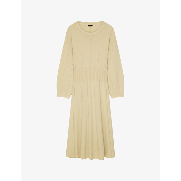 Joseph Pleated wool-blend midi dress