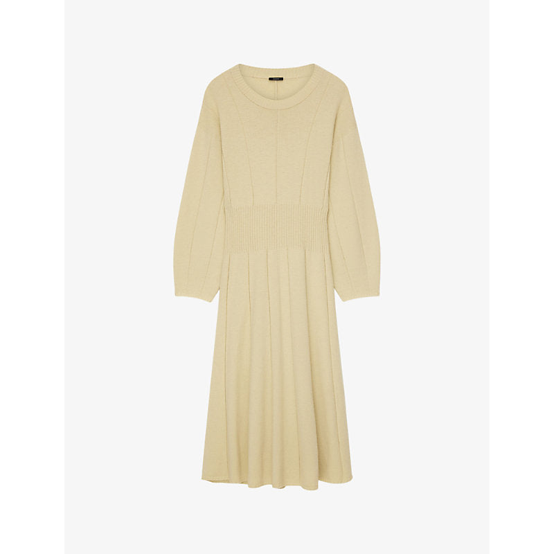 Joseph Pleated wool-blend midi dress | JOSEPH