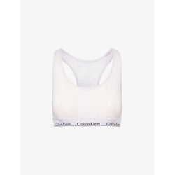  Calvin Klein Modern branded-waistband scoop-neck unlined stretch-lace bralette