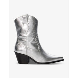 Dune Pardner metallic leather heeled cowboy boots