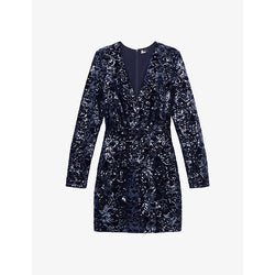  The Kooples Sequin-embellished velvet mini dress