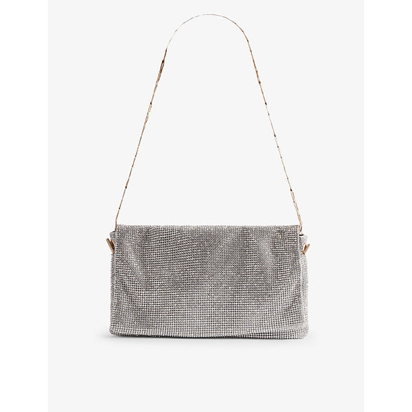 Reiss Soho chainmail-embellished woven shoulder bag