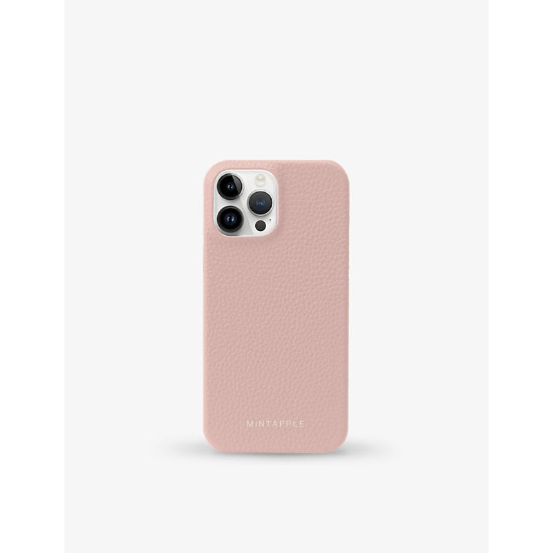 Mintapple Logo-print iPhone 15 Pro Max grained-leather case