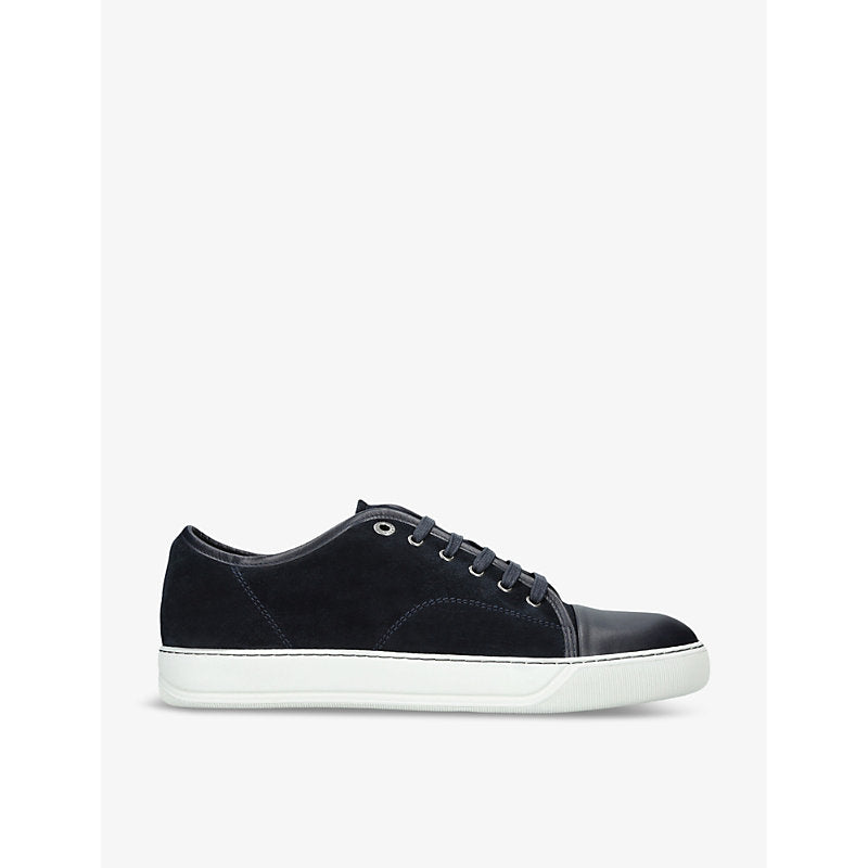 Lanvin Panelled suede low-top trainers