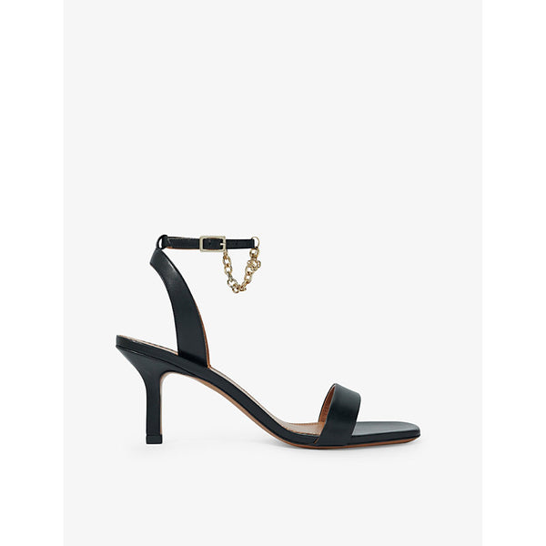 Maje Chain-strap leather heeled sandals