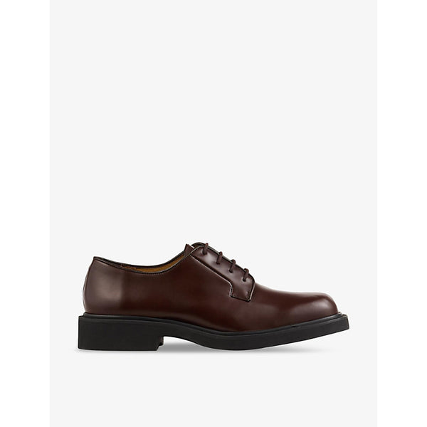 Sandro Square-toe lace-up leather Derby shoes