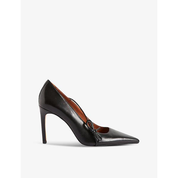 Claudie Pierlot Bow asymmetric-strap lamb-leather court heels