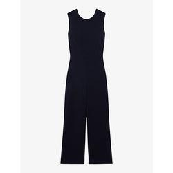  Claudie Pierlot Round-neck sleeveless regular-fit woven jumpsuit