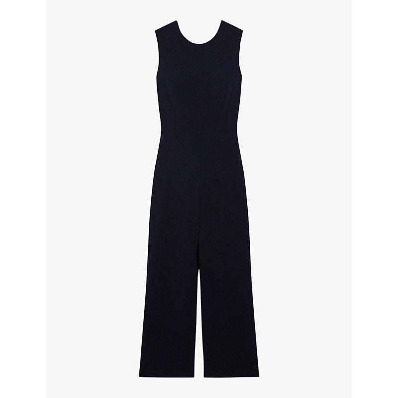  Claudie Pierlot Round-neck sleeveless regular-fit woven jumpsuit