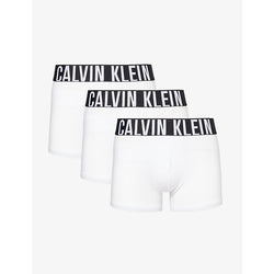  Calvin Klein Logo-waistband pack of three recycled cotton-blend trunks