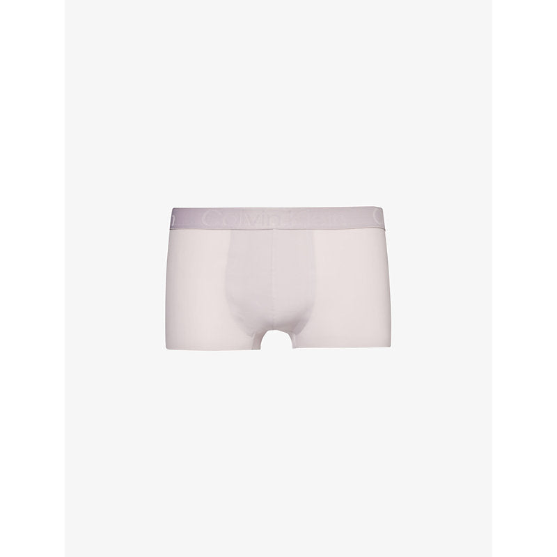  Calvin Klein Branded-waistband low-rise  stretch-woven trunks