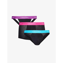  Calvin Klein Branded-waistband mid-rise pack of three stretch-cotton underwear