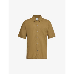  Calvin Klein Brand-tab relaxed-fit woven shirt