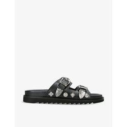  Toga Virilis Stud-embellished backless leather sliders