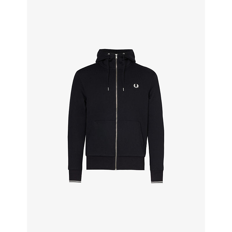  Fred Perry Logo-embroidered zip-up cotton-blend hoody