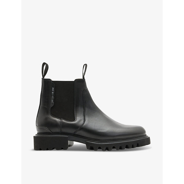 Allsaints Ada logo-tag flat leather ankle boots