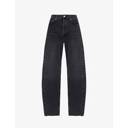  Agolde Luna Pieced straight-leg high-rise organic-cotton jeans