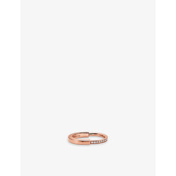 Tiffany & Co Tiffany Lock 18ct rose-gold and 0.17ct round-brilliant diamond ring