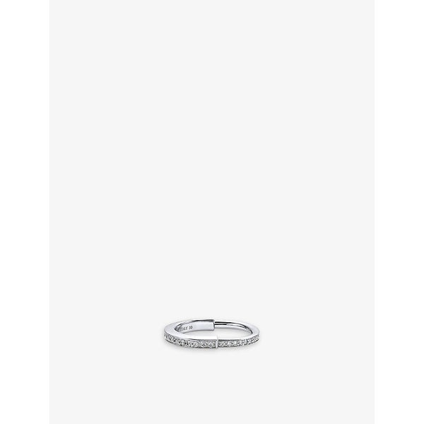 Tiffany & Co Tiffany Lock 18ct white-gold and 0.35ct round-brilliant diamond ring