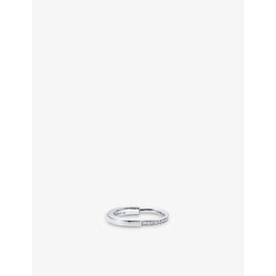 Tiffany & Co Tiffany Lock 18ct white-gold and 0.17ct round-brilliant diamond ring