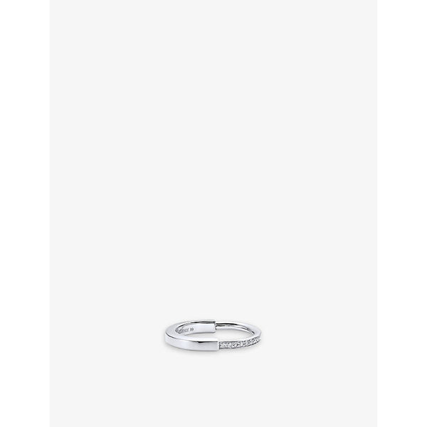 Tiffany & Co Tiffany Lock 18ct white-gold and 0.17ct round-brilliant diamond ring