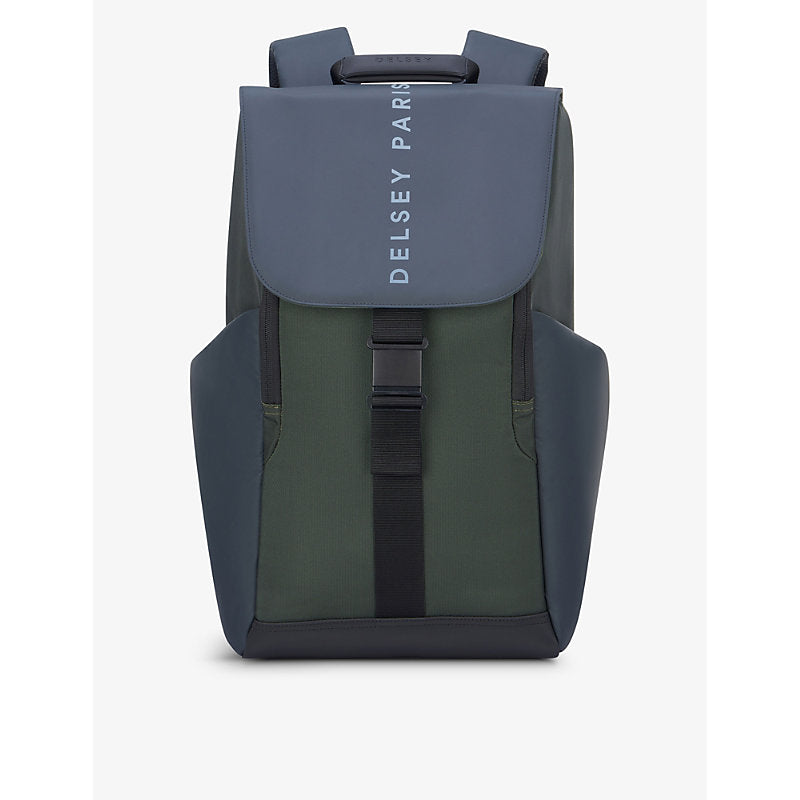  Delsey Securflap logo-print woven backpack