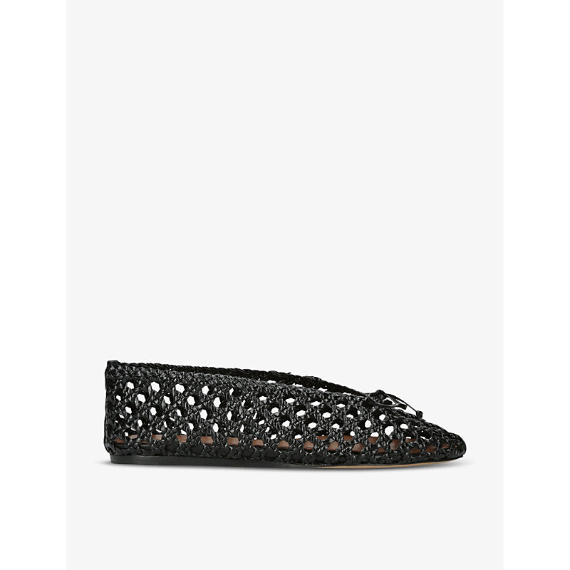  Le Monde Beryl Regency bow-embellished leather slippers