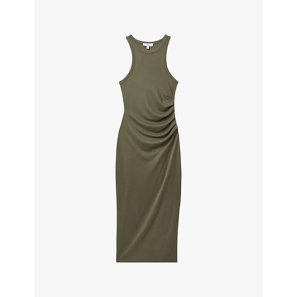 Reiss Lola racer-back body-con jersey midi dress | REISS