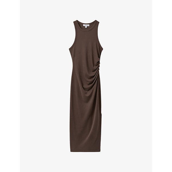 Reiss Lola racer-back body-con jersey midi dress | REISS