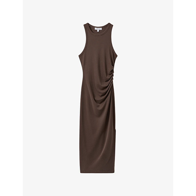 Reiss Lola racer-back body-con jersey midi dress | REISS