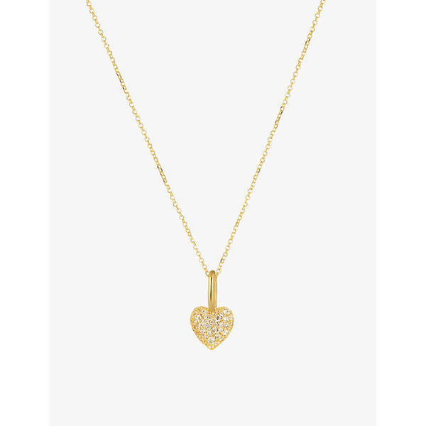 Sif Jakobs Caro heart-shaped 18ct gold-plated sterling-silver and zirconia pendant necklace