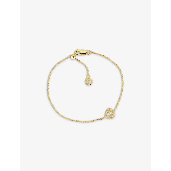 Sif Jakobs Caro heart-shaped 18ct gold-plated sterling-silver and zirconia bracelet