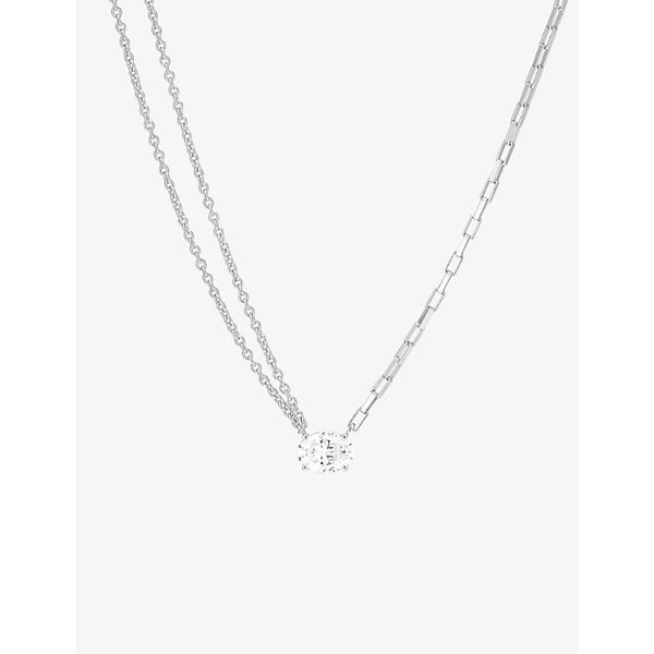 Sif Jakobs Ellisse Uno sterling-silver and zirconia pendant necklace