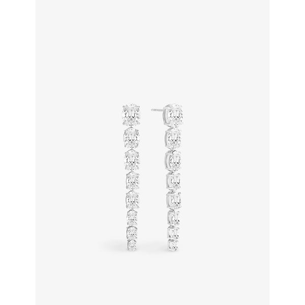 Sif Jakobs Ellisse Lungo Otto sterling-silver and zirconia drop earrings