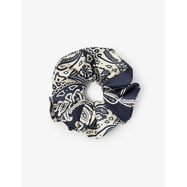  Sandro Bandana-print elasticated woven scrunchie