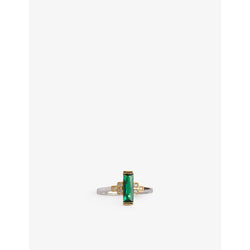 V By Laura Vann Audrey rhodium and 18ct yellow gold-plated recycled sterling-silver and cubic zirconia ring