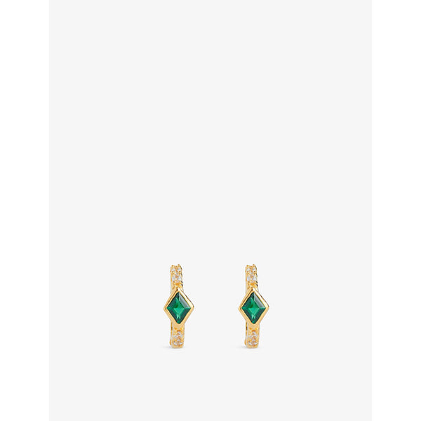 V By Laura Vann Virginia 18ct yellow gold 925 sterling-silver and cubic zirconia earrings