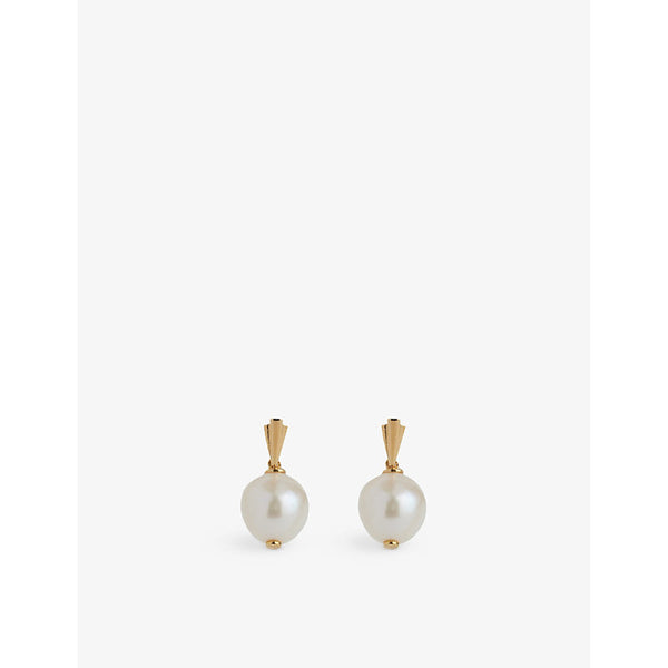 V By Laura Vann Coco baroque pearl drop 18ct yellow-gold plated sterling-silver earring