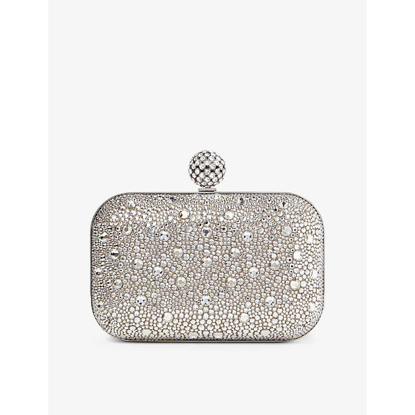  Jimmy Choo Cloud crystal-embellished suede clutch bag