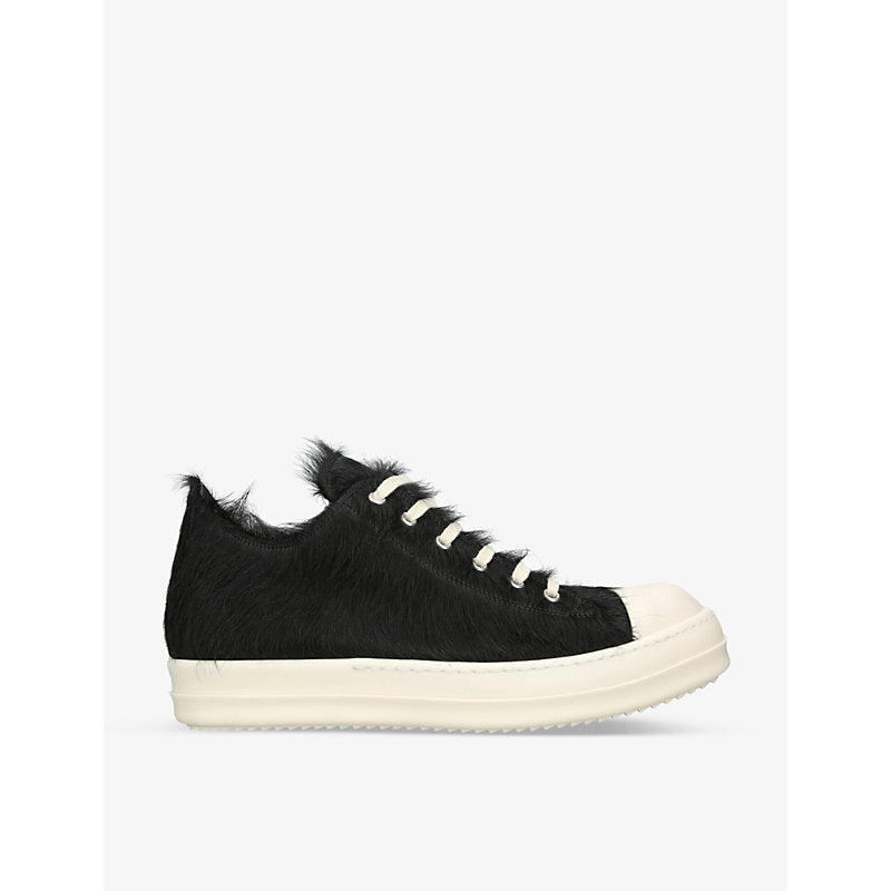 Rick Owens Serrated-sole leather low-top trainers