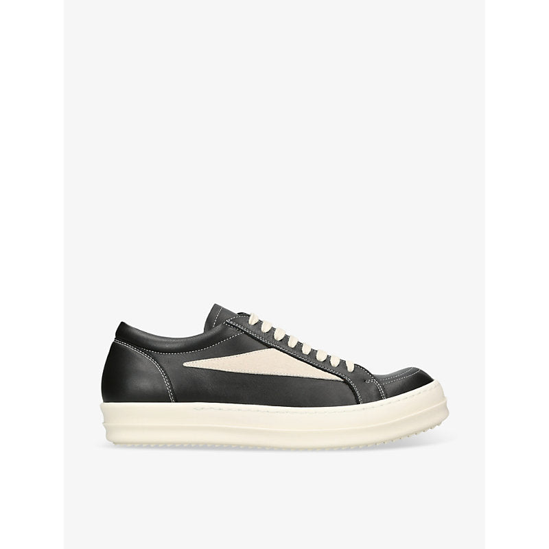  Rick Owens Vintage Low grained-leather and suede low-top trainers