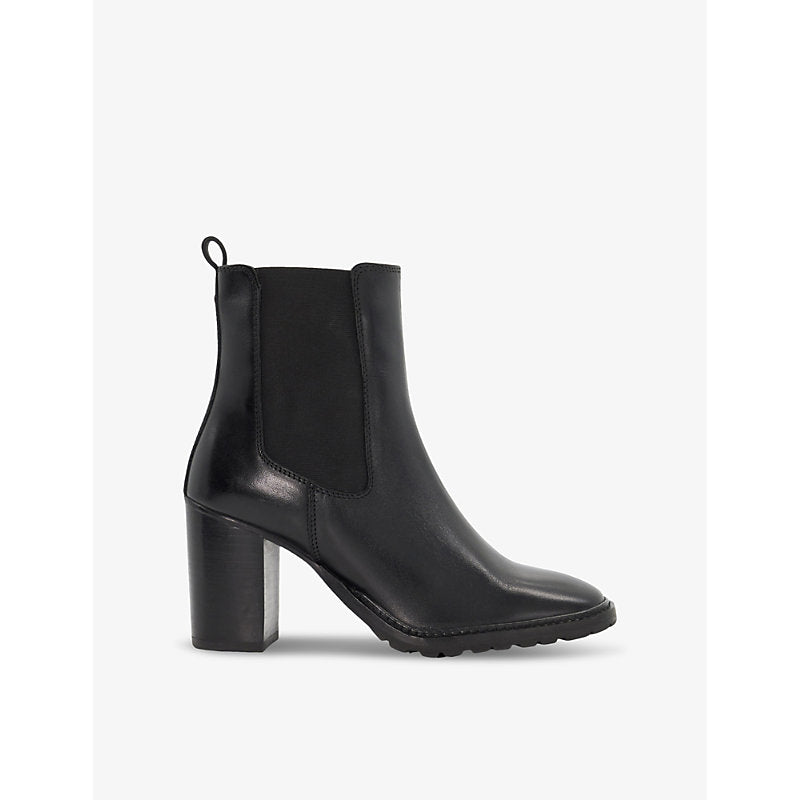 Dune Petition square-toe heeled leather ankle boots | Dune