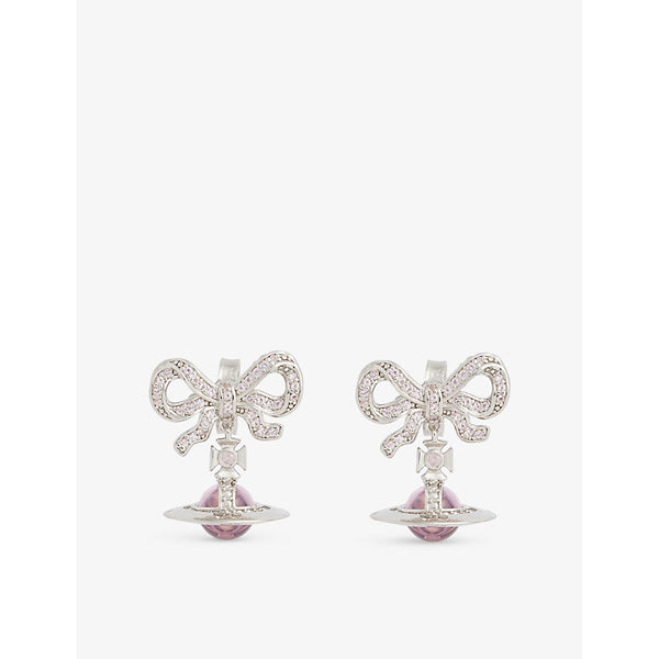  Vivienne Westwood Jewellery Octavie recycled silver and cubic zirconia crystal earrings