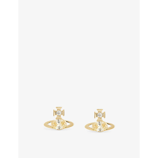  Vivienne Westwood Jewellery Allie brass and cubic zirconia earrings